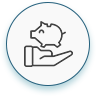 An icon of a man holding a piggy bank.