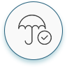 An icon of an umbrella.